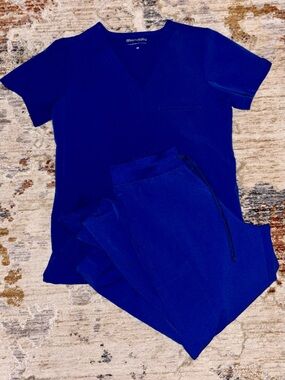 Mandala Royal Blue Scrub Set